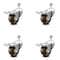 Service Caster 3 Inch High Temp Phenolic Swivel 1/2 Inch Stem Caster Set with Total Lock Brake SCC-TSTTL20S314-PHRHT-121315-4 - alternate 1